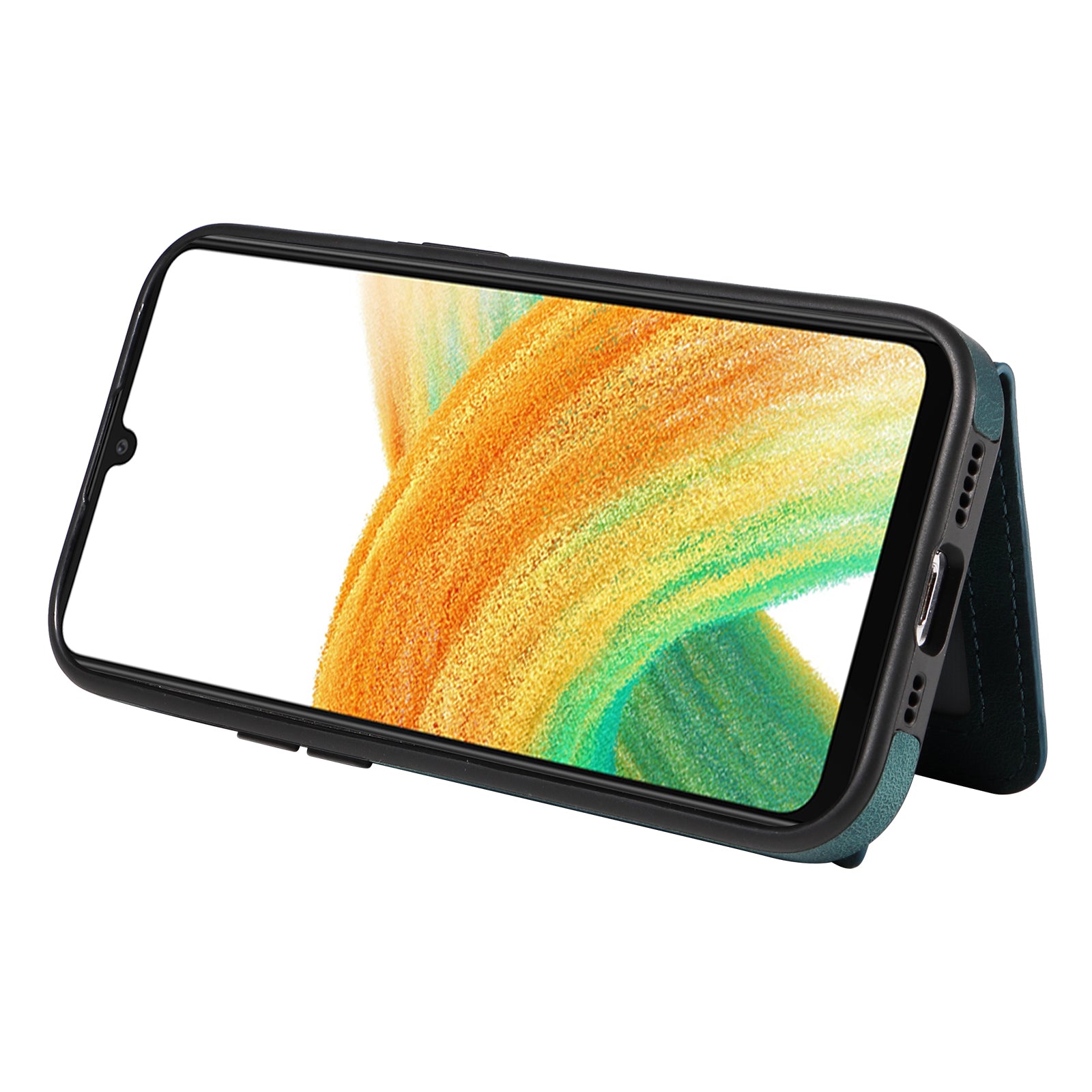 001 For Samsung Galaxy A33 5G PU Leather TPU Card Holder Phone Cover Ring Kickstand Anti-scratch Case 001 For Samsung Galaxy A33 5G PU Leather TPU Card Holder Phone Cover Ring Kickstand Anti-scratch Case